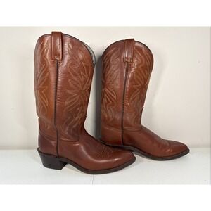 Vintage Acme Brown Leather‎ Cowboy Pull On Boots Men's 9EW Western 4648